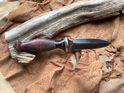 24-78 - Black and Red Karelian Burl Wide Dagger