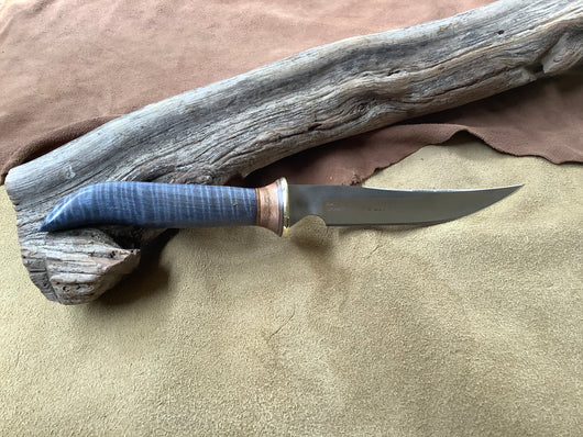 25-47 - Stabilized Blue Quilted Maple Short Fillet