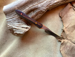 24-53 Stabilized Blue Dyed Silky Oak Eating Knife