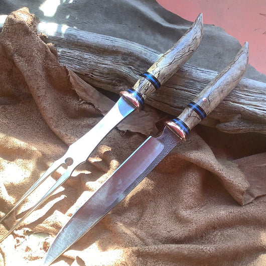 133/134-21 Stabilized Spalted Maple Carving Set