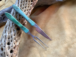 24-109 Stabilized Green Dyed Mango Eating Set