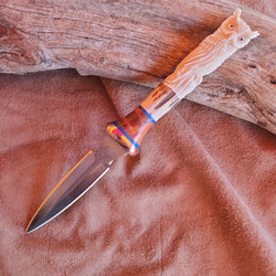 23-35 Owl Carved Deer Antler