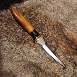 23-228 Stabilized Yellow Quilted Maple Bodice Dagger