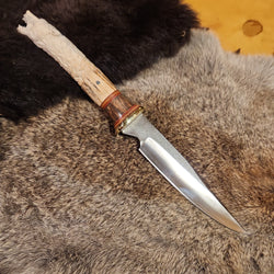 23-230 Bear Carved Antler Med Drop Point Utility