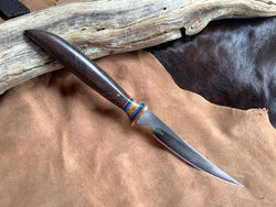 25-94 - Stabilized Black Dyed Macadamia Nut Narrow Clip Point