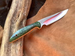 25-86 _ Stabilized Green Maple Burl Drop Point Utility