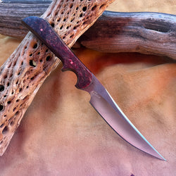 24-120 Stabilized Red and Black Karelian Burl Short Fillet