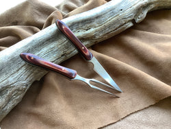 26-03 Maroon and Natural Micarta Eating Set