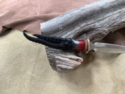 25-42 - Octopus Tentacle Carved Water Buffalo Bodice Dagger