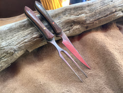 24-157 - Stabilized Red Dyed Mahogany / Stabilized Black Dyed Mahogany Eating Set