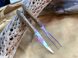 24-105 - Stabilized Yellow Dyed Karelian Burl Eating Set