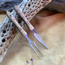 24-113 Stabilized Natural Karelian Burl Eating Set