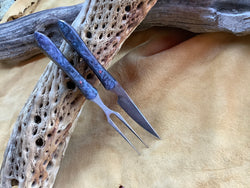 24-108 Stabilized Blue Dyed Karelian Burl Eating Set