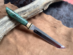 25-93 - Stabilized Teal Dyed Spalted Maple Medium Tonto