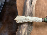 25-153 - Turtle on Corral Carved Deer Antler Medium Fillet