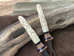 25-70 - Celtic Carved Antler Tip Eating Set