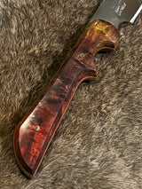 23-218 Stabilized Red, Brown, Yellow Dyed Karelian Burl Utility