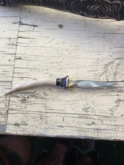 24-174 - Deer Antler Tips Black Paper Micarta,Cyclone Kirinite Eating Set