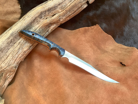 25-87 - Stabilized Blue Dyed Karelian Burl Narrow Fillet