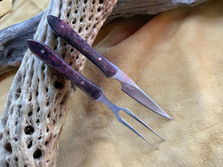 24-107 Stabilized Brown and Red Karelian Burl Eating Set