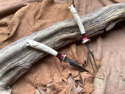 24-67 - Wolf Carved Deer Antler Eating Set