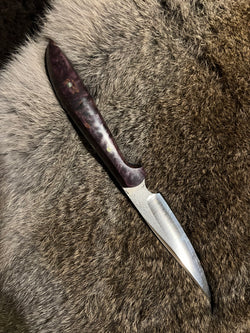 23-215 Stabilized Purple Dyed Karelian Burl Narrow Utility