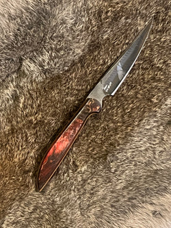 23-214 Stabilized Black and Red Karelian Burl Narrow Utility