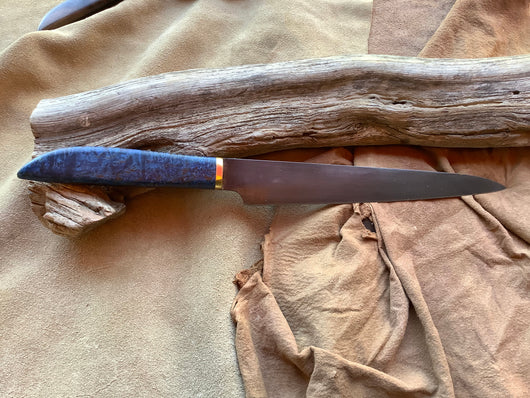 24-15 Stabilized Blue Dyed Karelian Burl Carver