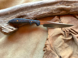 24-58 Stabilized Blue Dyed Karelian Burl Narrow Carver