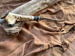 24-133 Octopus Carved Deer Antler Crown Narrow Fillet