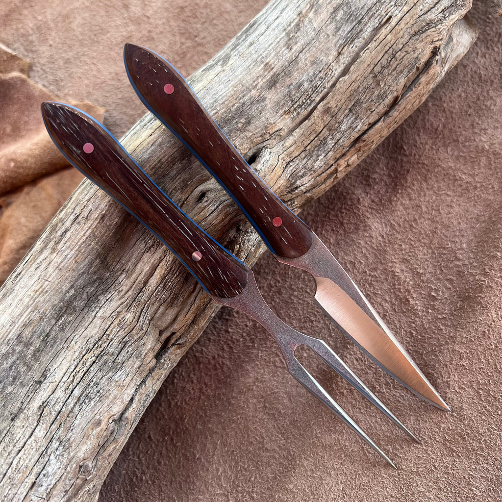24-83 Cocobolo Eating Blue G10 Eating Set – McPherson Knives