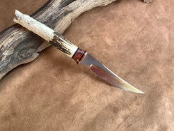 25-145 - Wolf Carved Deer Antler Short Fillet