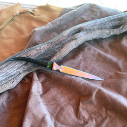 23-43 Female Springbok Toxic Green Kirinite, Black Linen Micarta