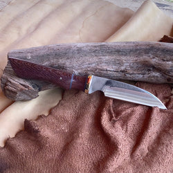 23-75 Stabilized Red Dyed Macadamia Nut Grey G10, Red Dyed Macadamia Nut