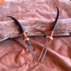 23-27 Female Springbok Stabilized Yellow Dyed Maple Burl, Red G10