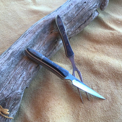 23-47 Stabilized Blue Dyed Mango White G10, Natural Linen Micarta