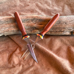 23-28 Paduk Black Linen Micarta with 2 natural lines