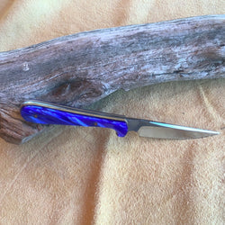 23-53 Blue Kirinite, Natural Canvas Micarta