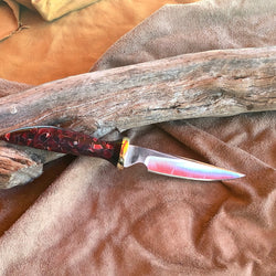 23-39 Red Sparkle Rafir Black Linen Micarta