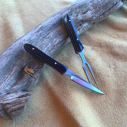 23-45 Water Buffalo Red G10, Black Linen Micarta