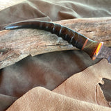 23-20  Male Springbok Green Dyed Stabilized Maple Burl, Natural Canvas Micarta