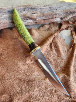 26-20 - Stabilized Green Maple Burl Short Carver