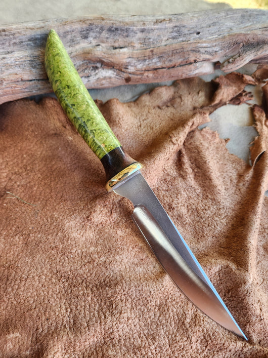 26-20 - Stabilized Green Maple Burl Short Carver