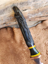 26-15 - Horse Carved Water Buffalo Bodice Dagger