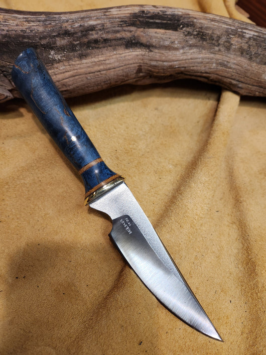 25-184 - Stabilized Blue Karelian Burl Short Utility