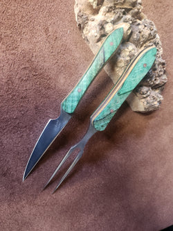 26-50 - Green Spalted Maple Eating Set