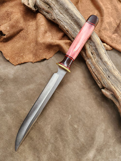 26-24 - Stabilized Red Bone with Cocobolo Cap Long Carver