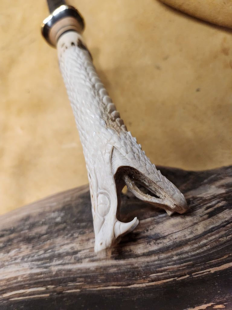 25-193 - Snake Carved Deer Antler Narrow Carver – McPherson Knives