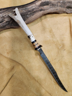 25-193 - Snake Carved Deer Antler Narrow Carver