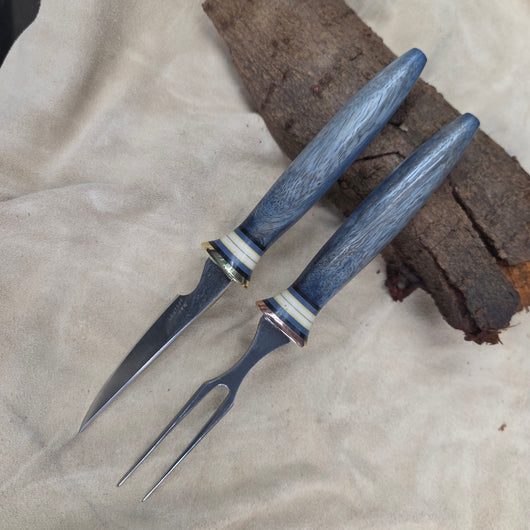 26-84 - Stabilized Blue Dyed Mango Eating Set